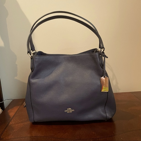 Coach Edie Blue Shoulder Bag - Picture 3 of 16